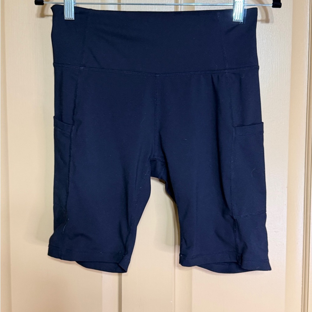 Baleaf Women's Black High-Rise Bike Shorts with Side Pockets‎